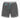 The Beach To Trail Short in gray with sky blue features turquoise drawstrings and trim, quick-dry fabric, an elastic waistband, a small front zipper pocket with turquoise lining, and a logo near the hem—ideal for beach to trail adventures or sports activities.
