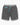 The Beach To Trail Short in gray with sky blue features turquoise drawstrings and trim, quick-dry fabric, an elastic waistband, a small front zipper pocket with turquoise lining, and a logo near the hem—ideal for beach to trail adventures or sports activities.