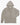 The Deerfield Hoodie in dark khaki is a light gray hooded sweatshirt crafted from super soft cotton, featuring a full front zipper, drawstrings, and two zippered front pockets. It has an embroidered JM logo and cozy fleece interior and is laid flat on a white background.