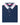 The folded South Beach Polo Navy showcases a three-button placket. Its ribbed knit collar highlights gray with pink and white stripes, and the small tag reads J.M. and S for size small. Made from recycled poly, its an eco-friendly choice.